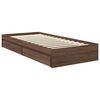 vidaXL Storage Bed with Drawer Brown Oak 90 x 200 cm Engineered Wood