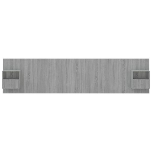 vidaXL Bed Headboard with Cabinets Grey Sonoma Engineered Wood
