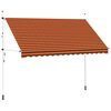 vidaXL Manual Retractable Awning 350 cm Orange and Brown
