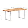 vidaXL Dining Table with Live Edges Solid Acacia Wood 200 cm 3.8 cm