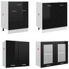vidaXL 4 Piece Kitchen Cabinet Set with Worktop High Gloss Black