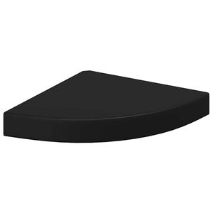 vidaXL Corner Shelf | Black | Honeycomb MDF, metal | Small | Wall mounting