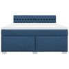 vidaXL Box Spring Bed with Mattress Blue 180x200 cm Fabric