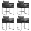 vidaXL Garden Chairs 4 pcs Black and anthracite 50.5 x 53.5 x 63.5 cm
