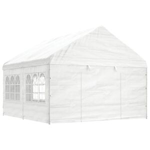 vidaXL Gazebo with Roof White 4.46x4.08x3.22 m Polyethylene