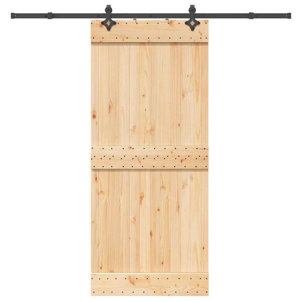 vidaXL Sliding Door with Hardware Set 90x210 cm Solid Wood Pine