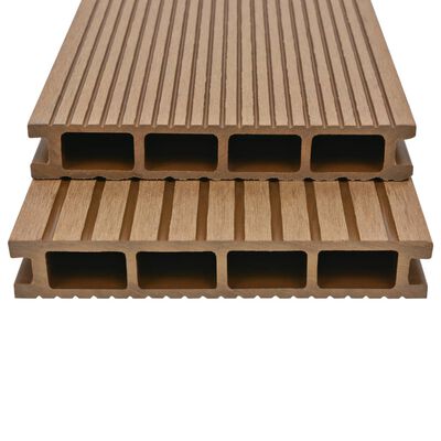 vidaXL WPC Hollow Decking Boards with Accessories 30 m² 2.2 m Teak