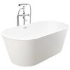 vidaXL Freestanding Bathtub and Faucet 220 L 99.5 cm Silver