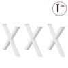 vidaXL Dining Table Legs X-Shaped 3 pcs White 90x(72-73) cm Steel