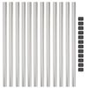 vidaXL Fence Posts 12 pcs Silver 100 cm Powder-coated steel