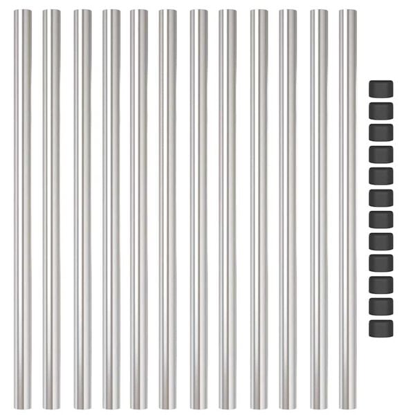 vidaXL Fence Posts 12 pcs Silver 100 cm Powder-coated steel