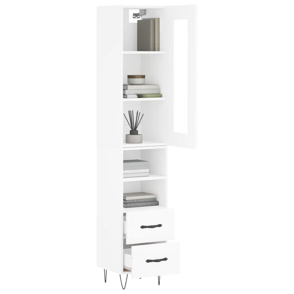vidaXL Highboard White 34.5x34x180 cm Engineered Wood