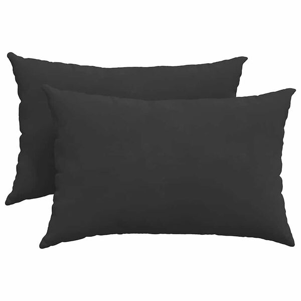 vidaXL Sofa Pillows 2 pcs Black 60 x 40 cm Fabric
