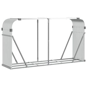 vidaXL Log Holder Silver 180x45x100 cm Galvanised Steel