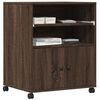 vidaXL Printer Stand with Wheels Brown Oak 60x48x74 cm