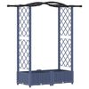 vidaXL Raised Bed with Trellis and Roof Grey 124 x 40 x 123 cm PP