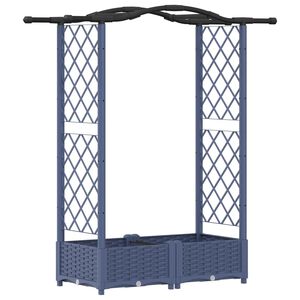 vidaXL Raised Bed with Trellis and Roof Grey 124 x 40 x 123 cm PP