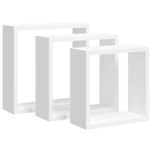 vidaXL Wall Cube Shelves 3 pcs White MDF