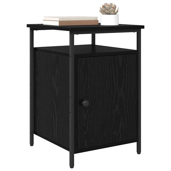 vidaXL Bedside Cabinet Black Oak 40 x 42 x 60cm Engineered Wood
