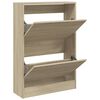 vidaXL Shoe Cabinet Sonoma Oak 60x21x87.5 cm Engineered Wood