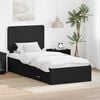 vidaXL Bed Frame with Headboard Black 75 x 190 cm Engineered Wood