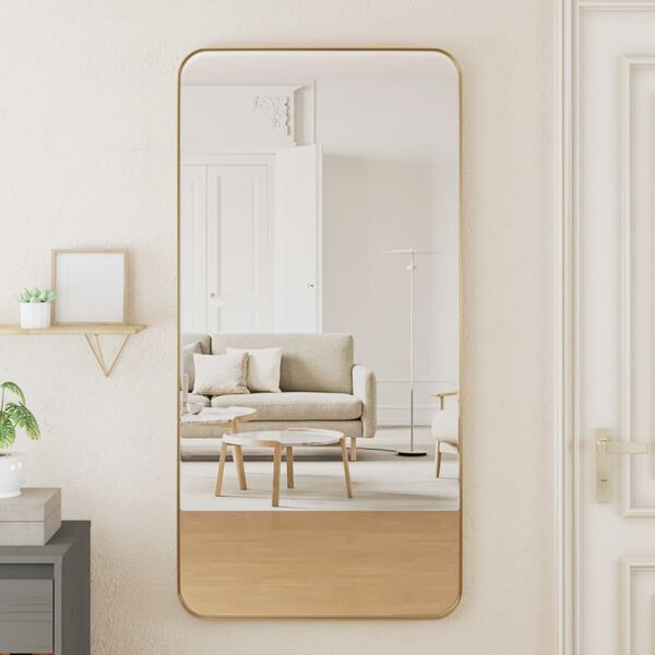 vidaXL Wall-mounted Mirror Gold 50x100 cm Rectangle