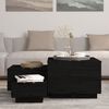 vidaXL Storage Boxes with Lids 3 pcs Black Solid Wood Pine