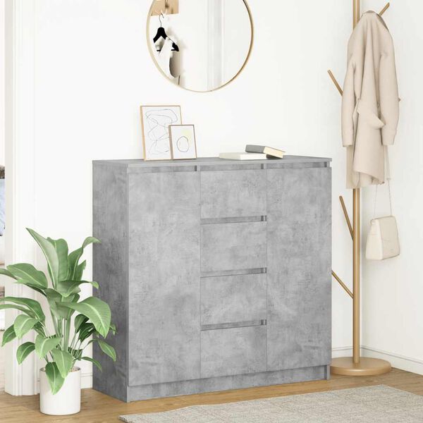 vidaXL Sideboard with Drawers Concrete Grey 100.5x35x98.5 cm Engineered Wood