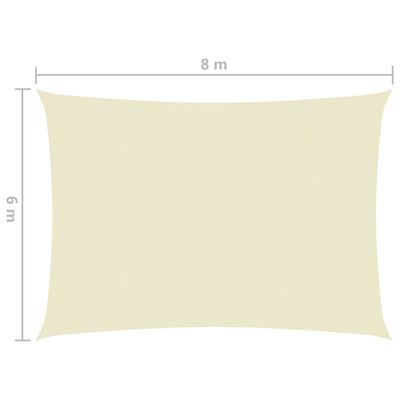 vidaXL Sunshade Sail Oxford Fabric Rectangular 6x8 m Cream