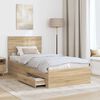 vidaXL Bed Frame with Headboard Sonoma Oak 90 x 190 cm Engineered Wood
