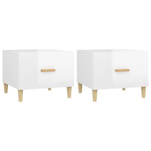 vidaXL Coffee Tables 2 pcs High Gloss White 50x50x40 cm Engineered Wood