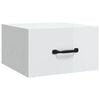 vidaXL Wall-mounted Bedside Cabinet High Gloss White 35x35x20 cm