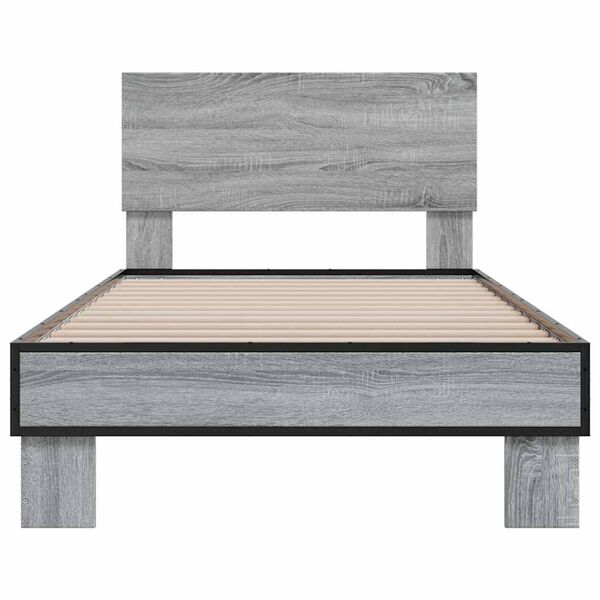 vidaXL Bed Frame without Mattress Grey Sonoma 90x200 cm