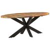 vidaXL Dining Table Oval 200x100x75 cm Solid Reclaimed Wood