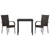 vidaXL Garden Dining Set 5 pcs Brown Poly rattan