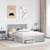 vidaXL Bed Frame Concrete Grey 160 x 200 cm Engineered Wood