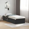vidaXL Bed Frame without Mattress Black 90x200 cm