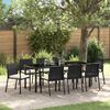 vidaXL Garden Dining Set 9 pcs Black Powder-Coated Steel