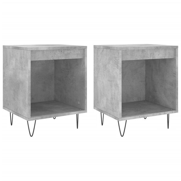 vidaXL Bedside Cabinets 2 pcs Concrete Grey 40x35x50 cm Engineered Wood