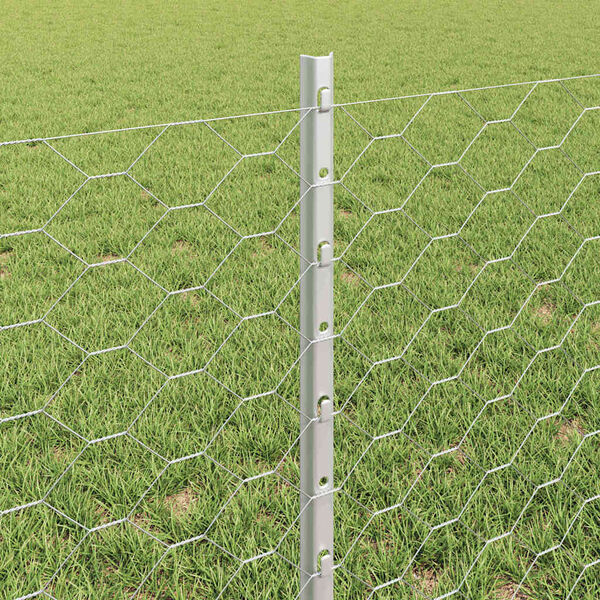 vidaXL Fence and Post Silver 0.6 x 100 m Steel