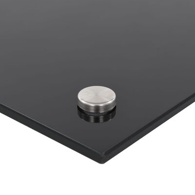 vidaXL Kitchen Backsplash Black 120x60 cm Tempered Glass