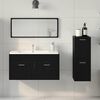 vidaXL Bathroom Furniture Set 3 pcs Black Oak Engineered Wood