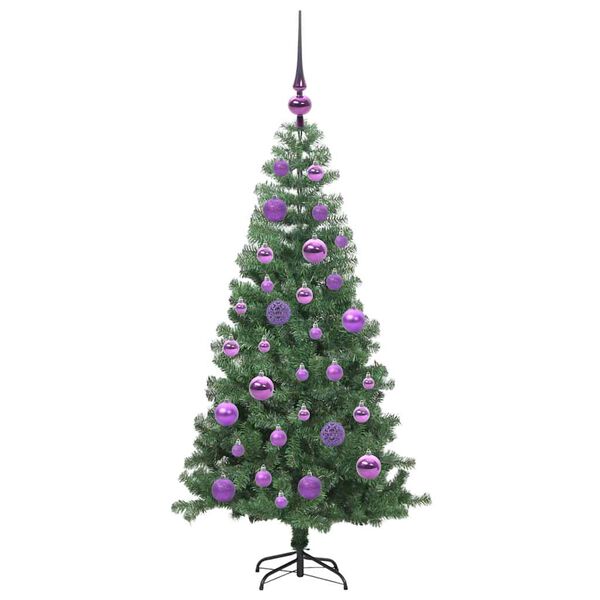 vidaXL Christmas Tree with 150 LEDs with Stand Green 120 cm PVC