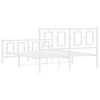 vidaXL Metal Bed Frame without Mattress with Footboard White 140x190cm