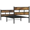 vidaXL Metal Bed Frame without Mattress Smoked Oak 100x190 cm
