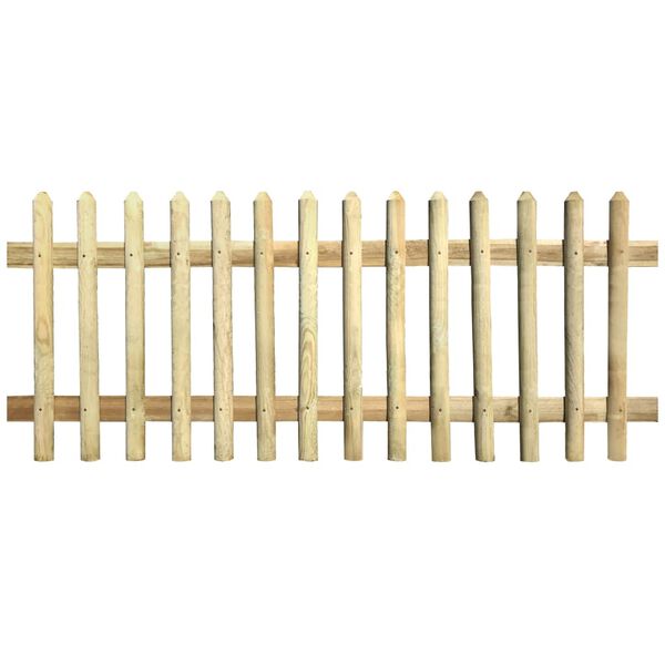 vidaXL Picket Fence Impregnated Pinewood 170x120 cm 5/7cm