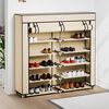 vidaXL Shoe Cabinet with Cover Cream 115x28x110 cm Fabric