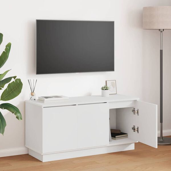 vidaXL TV Cabinet White 100 x 38 x 49 cm Engineered Wood
