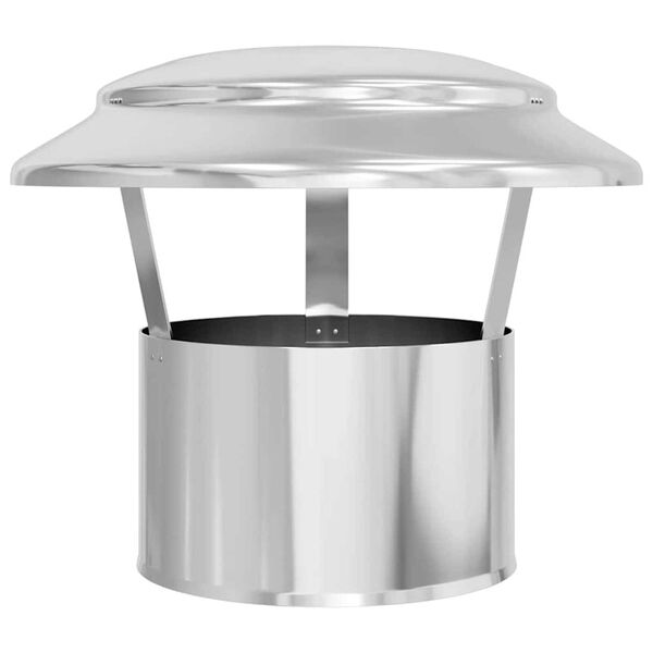 vidaXL Rain Cover Chimney Silver 25 x 25 x 20 cm Stainless Steel