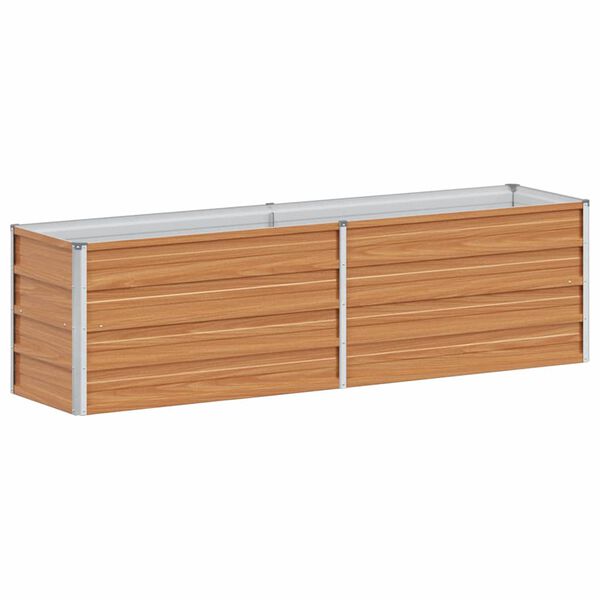 vidaXL Garden Raised Bed 160x40x45 cm Galvanized Steel Silver